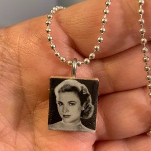 (2/$12, 4/$20) Grace Kelly Scrabble Tile Necklace